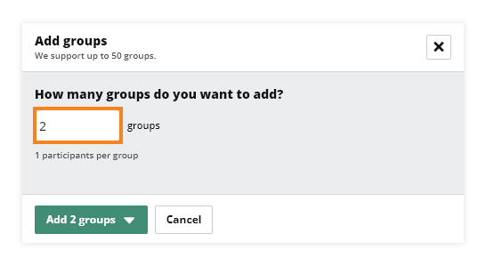 Virtual Classroom Breakout Rooms: You can type the number of groups you want to add manually 
