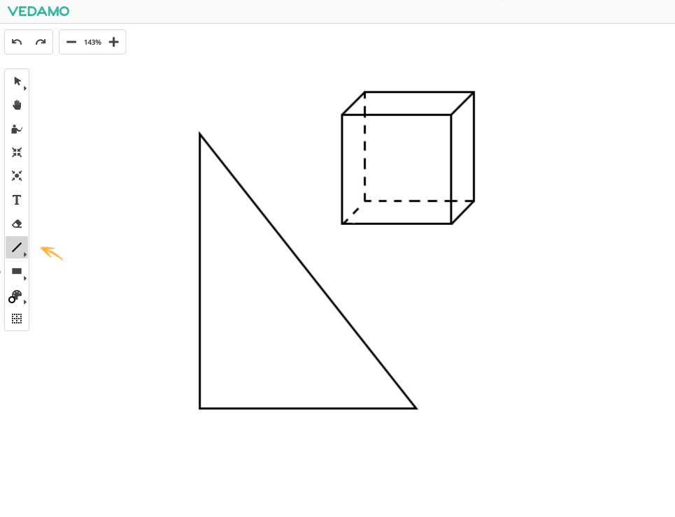 Virtual Classroom Online Whiteboard Tools: Use the line tool for creating geometric figures