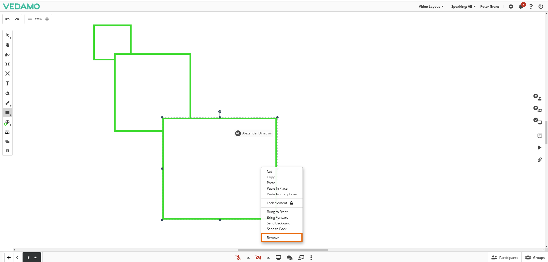 Virtual Classroom Online Whiteboard Tools: Remove objects from the whiteboard