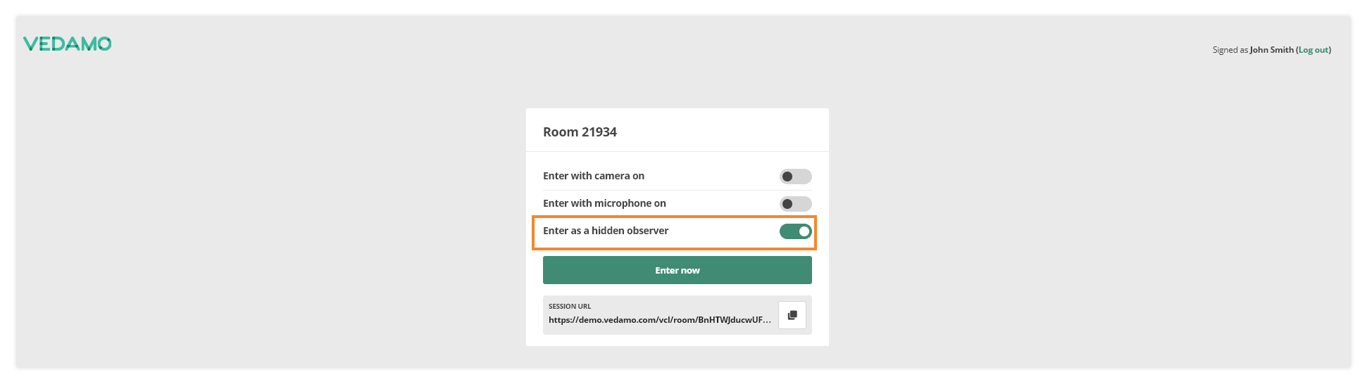 Virtual classroom observers. The observer role: Admins will have to move the observer slider 