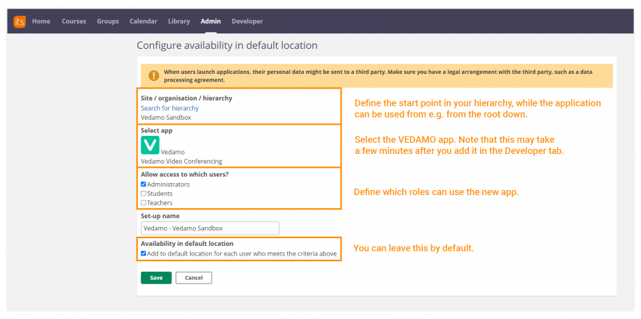 How To Integrate Vedamo Virtual Classroom With Itslearning 